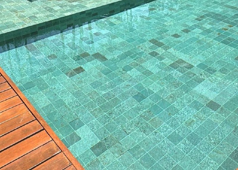 sukabumi green stone pool installation